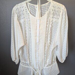 Beige by Eci White Bohemian Blouse